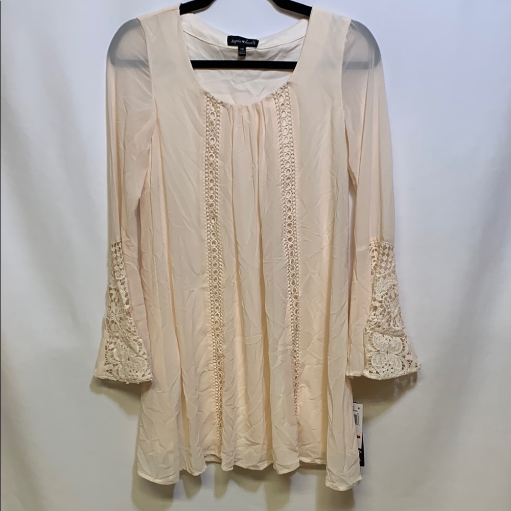 Sequin Hearts Ivory Flowing Dress